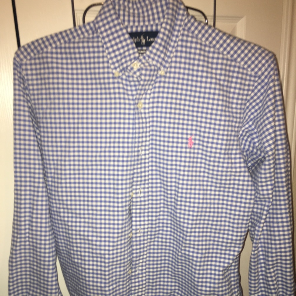 Polo button down gingham